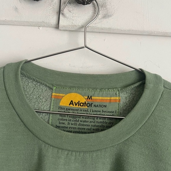 Aviator Nation in sage crew neck - Picture 4 of 7